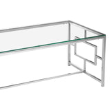 Allure Clear Glass / Silver Base Coffee Table - SE Home