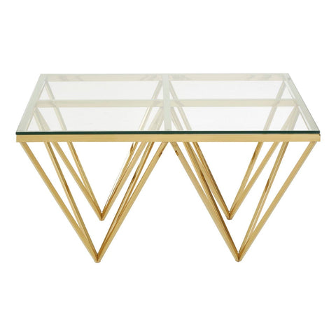 Allure Gold Finish Spike Coffee Table - SE Home