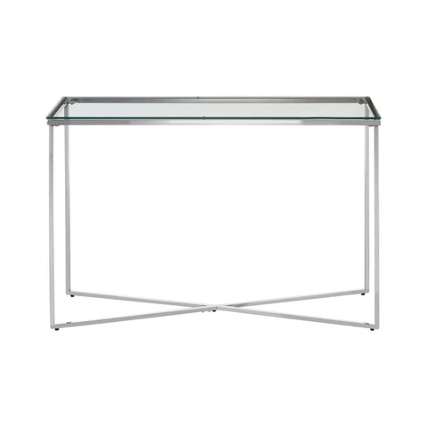 Allure Silver Cross Base Console Table - SE Home