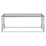 Allure Silver Cross Design Coffee Table - SE Home