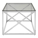 Allure Silver Cross Design Coffee Table - SE Home