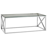 Allure Silver Cross Design Coffee Table - SE Home