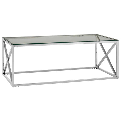 Allure Silver Cross Design Coffee Table - SE Home