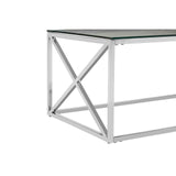 Allure Silver Cross Design Coffee Table - SE Home