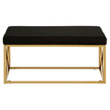 Benches Allure Black Velvet / Gold Finish Bench