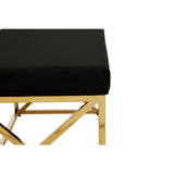 Allure Black Velvet / Gold Finish Bench - SE Home
