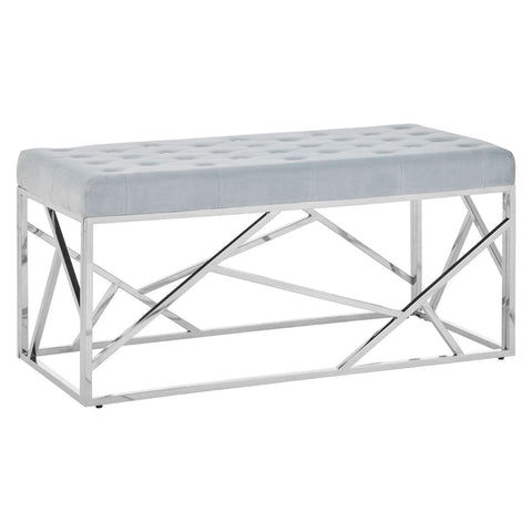 Allure Powder Blue Geometric Bench - SE Home
