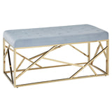 Allure Gold / Powder Blue Velvet Bench - SE Home