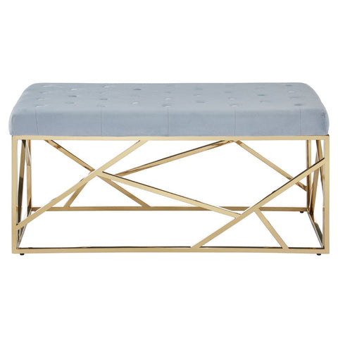 Benches Allure Gold / Powder Blue Velvet Bench