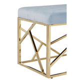 Allure Gold / Powder Blue Velvet Bench - SE Home