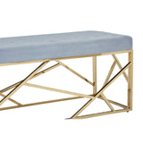 Allure Gold / Powder Blue Velvet Bench - SE Home
