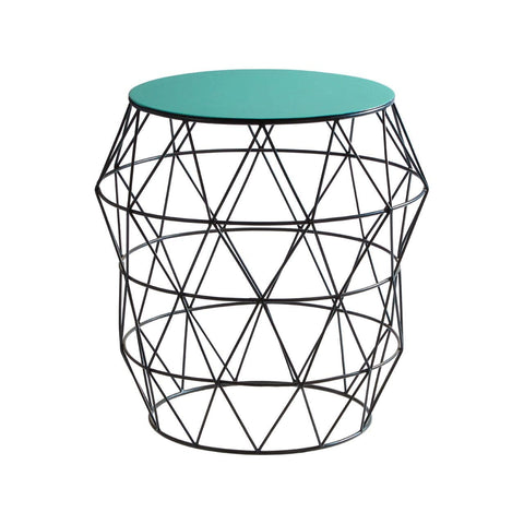 Corina Side Table With Green Enamel Top - SE Home