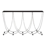 Trento Console Table With Black Glass Top - SE Home