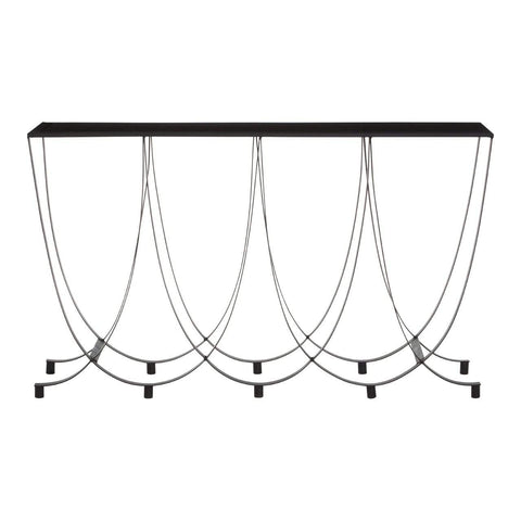 Trento Console Table With Black Glass Top - SE Home
