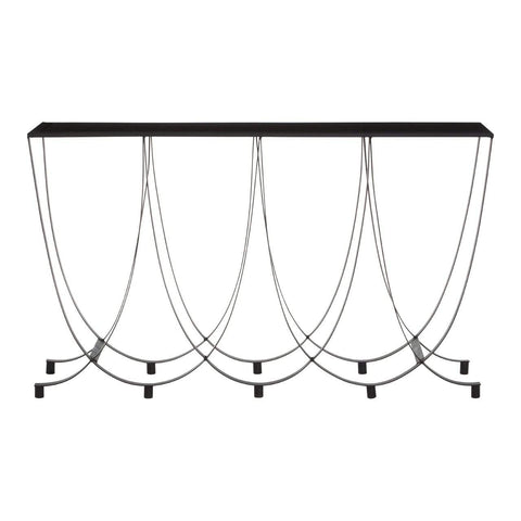 Coffee Tables Trento Console Table With Black Glass Top