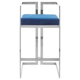 Gloria Blue And Silver Bar Stool - SE Home