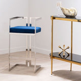 Gloria Blue And Silver Bar Stool - SE Home
