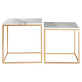Avantis Set Of 2 Square Cuboid Side Tables - SE Home