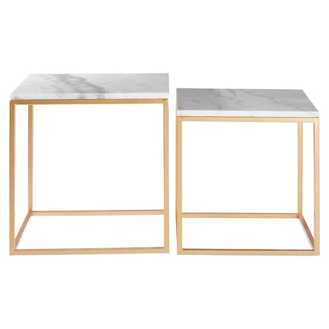Avantis Set Of 2 Square Cuboid Side Tables - SE Home