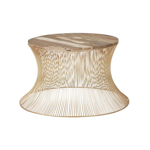 Templar Gold Finish Wire Coffee Table - SE Home