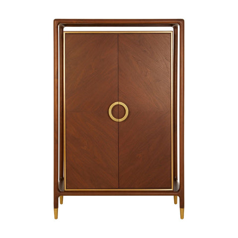 Lino 2 Door Cabinet In Walnut & Brass - SE Home