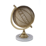 Gold Wire Globe With Marble Base - SE Home