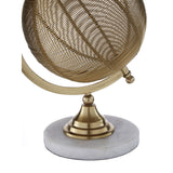 Gold Wire Globe With Marble Base - SE Home