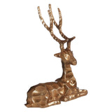 Sculptures & Ornaments Decorative Gold Finish Sitting Stag