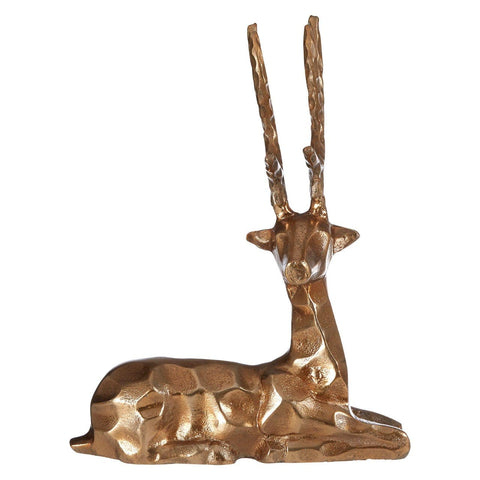 Sculptures & Ornaments Decorative Gold Finish Sitting Stag