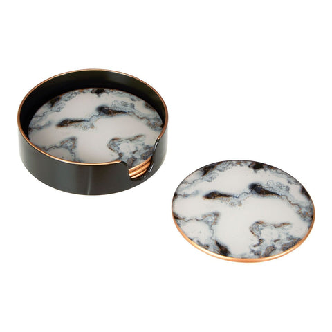 Celina Set Of 4 Marble Effect Coasters - SE Home