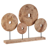 Sculptures & Ornaments Elementi 4 Disc Wooden Sculpture