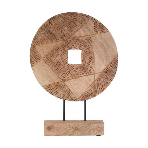 Elementi Round Natural Wooden Sculpture - SE Home