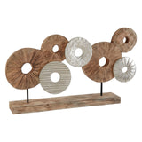 Sculptures & Ornaments Elementi 7 Disc Wooden Sculpture