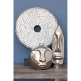 Elementi Round Silver Wooden Sculpture - SE Home