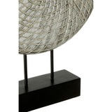 Elementi Round Silver Wooden Sculpture - SE Home
