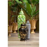 Marmo Marble Effect Black And Gold Small Ceramic Jar - SE Home