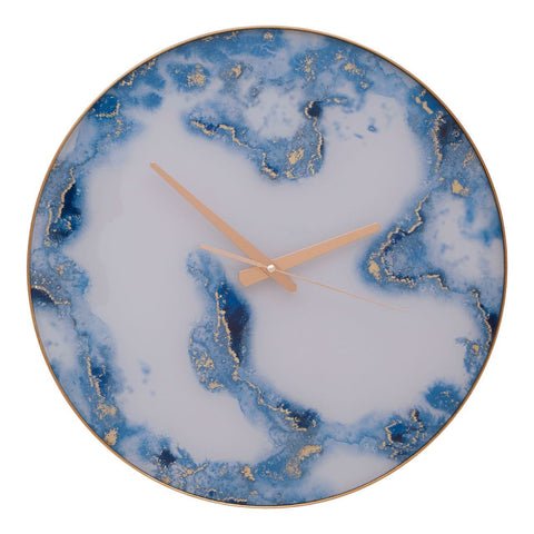 Clocks Celina Blue / Gold Abstract Wall Clock