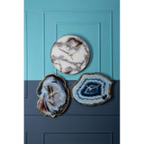 Clocks Celina Blue Agate Effect Wall Clock