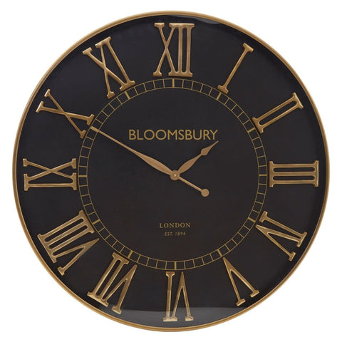 Clocks Mateo Large Black Wall Clock