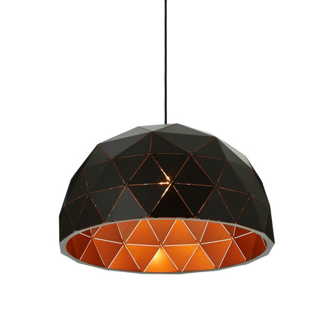 Mateo Medium Black Dome Pendant Light - SE Home