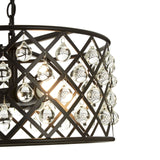 Albir 3 Bulb Cross Design Pendant Lamp - Powder Coated Iron & Crystal Glass - SE Home