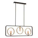 Abira 3 Bulb Pendant Lamp, Bronze Finish Iron