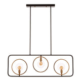 Abira 3 Bulb Pendant Lamp, Bronze Finish Iron - SE Home