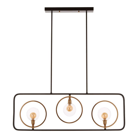 Abira 3 Bulb Pendant Lamp, Bronze Finish Iron