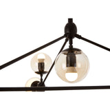 Abira 10 Bulb Pendant Lamp, Matte Black Iron, Brown Glass - SE Home