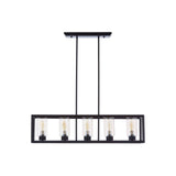 Aliko 5 Bulb Matte Black Pendant Lamp