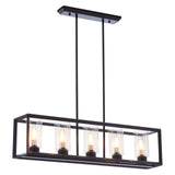 Aliko 5 Bulb Matte Black Pendant Lamp - SE Home
