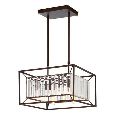 Akiko 4 Bulb Black Finish Pendant Lamp - SE Home
