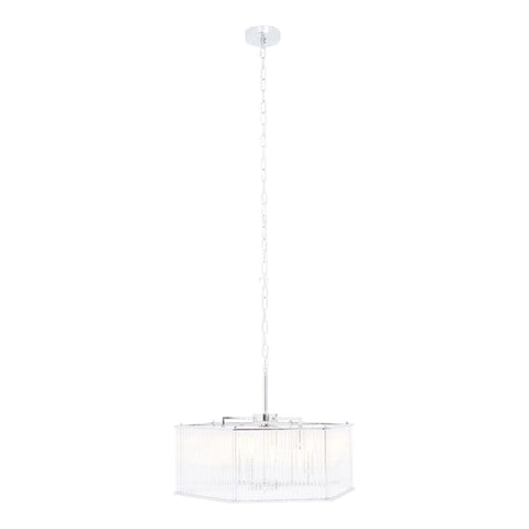 Lerci 6 Light Hexagonal Chrome Pendant Light