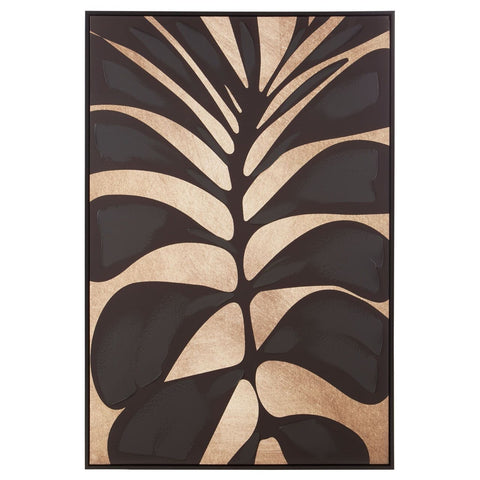 Astratto Canvas Black Leaf Design Wall Art - SE Home